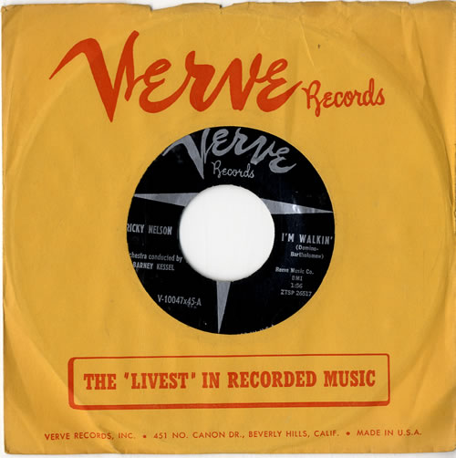 Ricky Nelson I'm Walkin' 7" vinyl single (7 inch record / 45) US R-N07IM614077