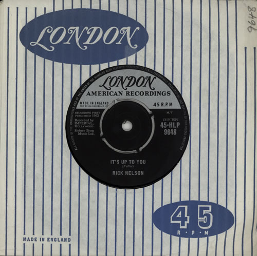 Ricky Nelson It's Up To You 7" vinyl single (7 inch record / 45) UK R-N07IT571667