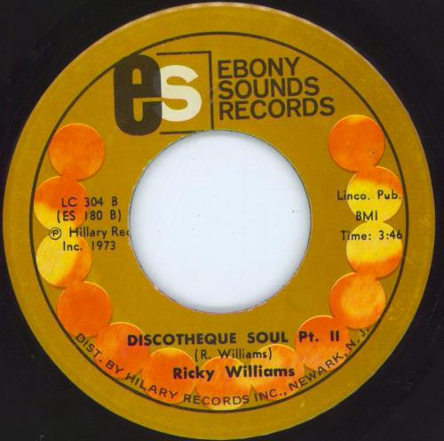 Ricky Williams Discotheque Soul 7" vinyl single (7 inch record / 45) US 0IC07DI728737