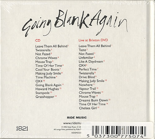 Ride Going Blank Again & Brixton 2-disc CD/DVD set UK RID2DGO620271