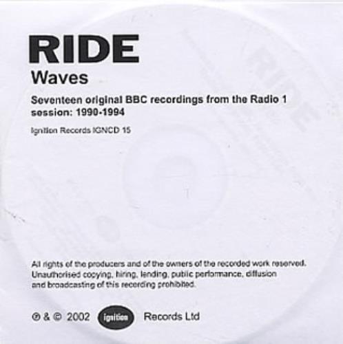 Ride Waves CD-R acetate UK RIDCRWA272022