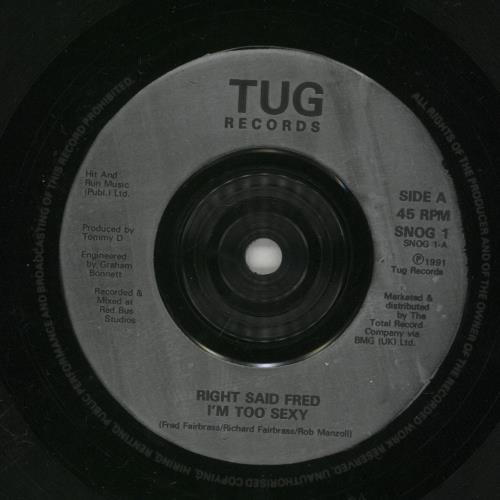 Right Said Fred I'm Too Sexy 7" vinyl single (7 inch record / 45) UK RSF07IM571392