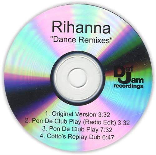 Rihanna Pon De Replay - Dance Remixes CD-R acetate US RH1CRPO411816