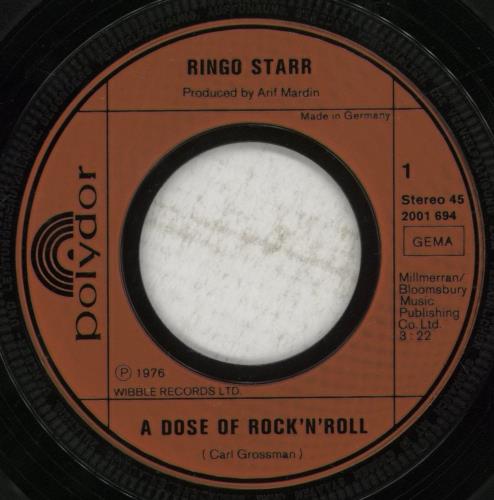 Ringo Starr A Dose Of Rock 'n' Roll 7" vinyl single (7 inch record / 45) German RIN07AD137070