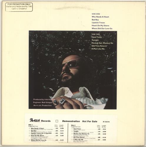 Ringo Starr Bad Boy vinyl LP album (LP record) US RINLPBA131609