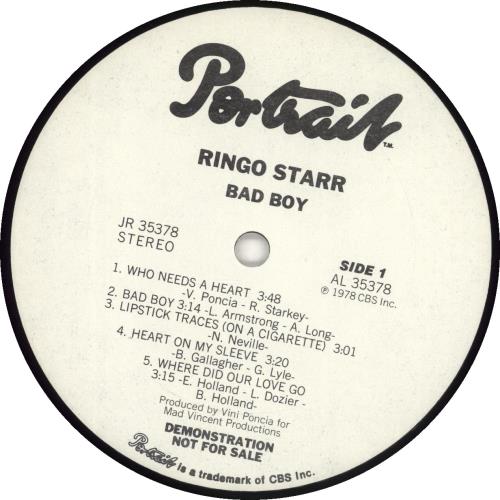 Ringo Starr Bad Boy vinyl LP album (LP record) US RINLPBA131609