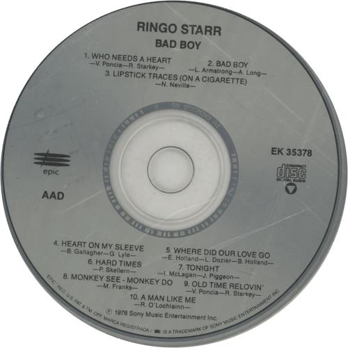 Ringo Starr Bad Boy CD album (CDLP) US RINCDBA651645
