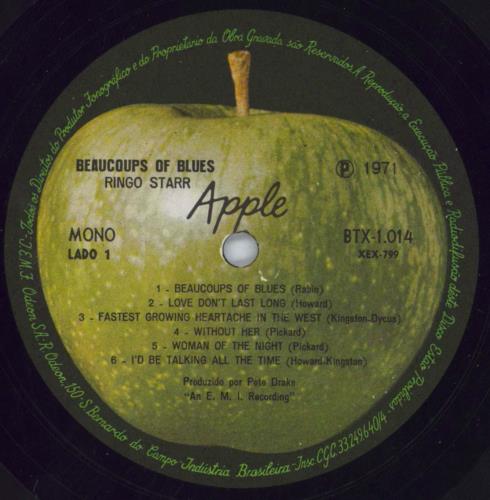 Ringo Starr Beaucoups Of Blues - Mono vinyl LP album (LP record) Brazilian RINLPBE821366