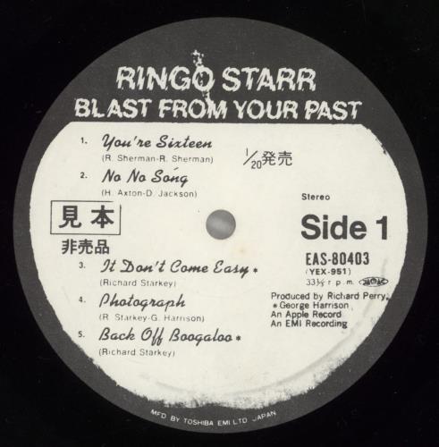 Ringo Starr Blast From Your Past vinyl LP album (LP record) Japanese RINLPBL349311