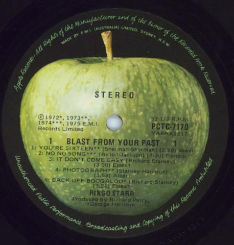 Ringo Starr Blast From Your Past vinyl LP album (LP record) Australian RINLPBL806903