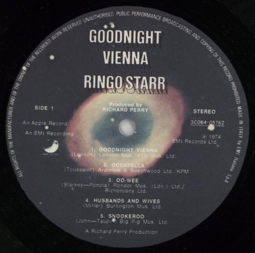Ringo Starr Goodnight Vienna vinyl LP album (LP record) Italian RINLPGO772440