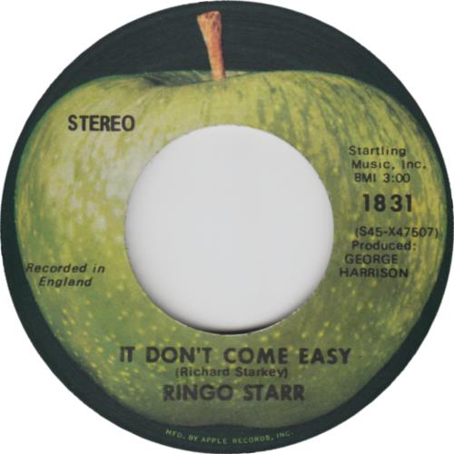 Ringo Starr It Don't Come Easy 7" vinyl single (7 inch record / 45) US RIN07IT303215