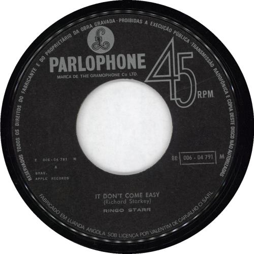 Ringo Starr It Don't Come Easy 7" vinyl single (7 inch record / 45) Portuguese RIN07IT727707