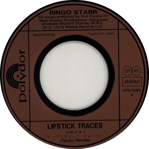 Ringo Starr Lipstick Traces 7" vinyl single (7 inch record / 45) Japanese RIN07LI368151