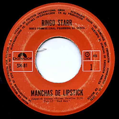 Ringo Starr Manchas De Lipstick 7" vinyl single (7 inch record / 45) Mexican RIN07MA301442
