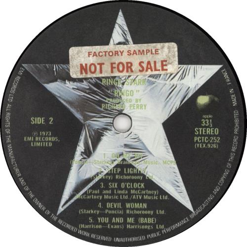 Ringo Starr Ringo - Factory Sample - VG vinyl LP album (LP record) UK RINLPRI723084