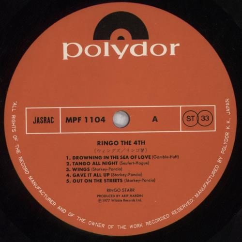 Ringo Starr Ringo The 4th vinyl LP album (LP record) Japanese RINLPRI217664