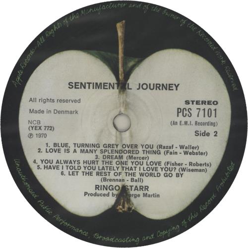 Ringo Starr Sentimental Journey vinyl LP album (LP record) Danish RINLPSE679950
