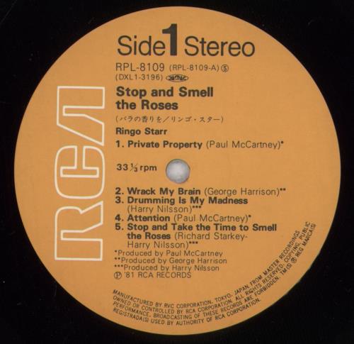 Ringo Starr Stop And Smell The Roses vinyl LP album (LP record) Japanese RINLPST253228