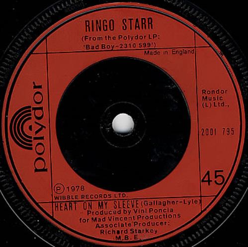 Ringo Starr Tonight 7" vinyl single (7 inch record / 45) UK RIN07TO102936
