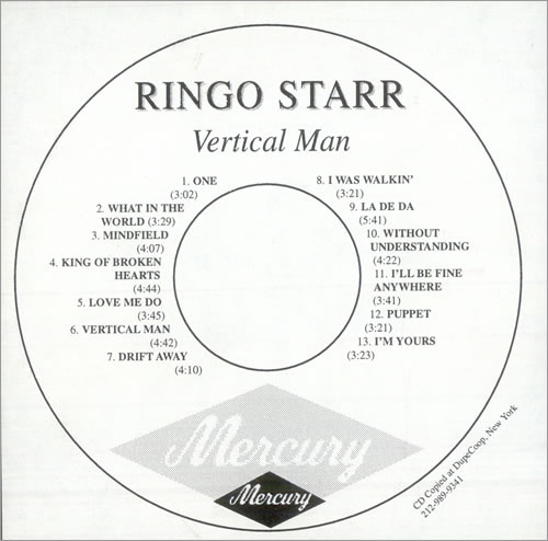 Ringo Starr Vertical Man - Original Version CD-R acetate US RINCRVE112331