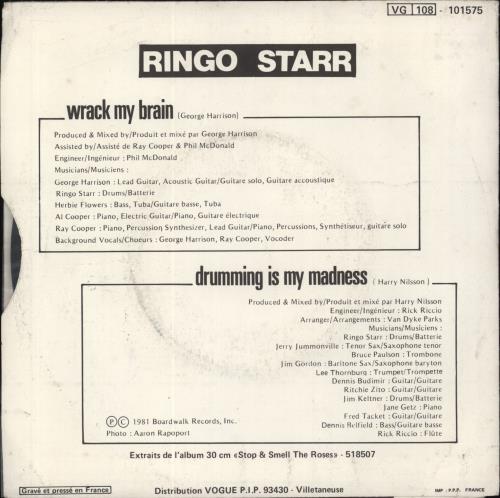 Ringo Starr Wrack My Brain 7" vinyl single (7 inch record / 45) French RIN07WR53071