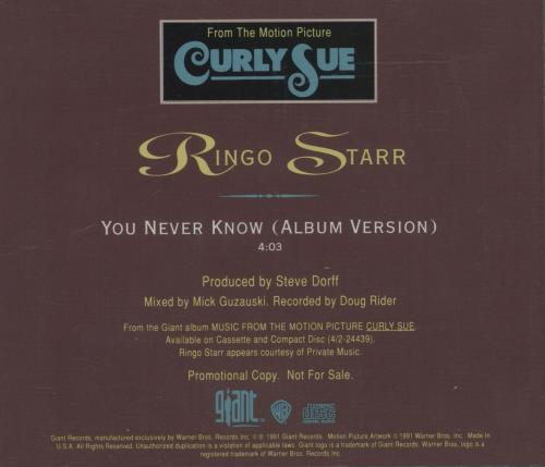Ringo Starr You Never Know CD single (CD5 / 5") US RINC5YO71507