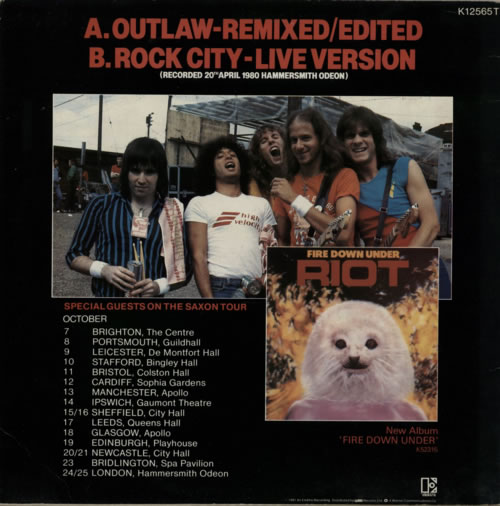 Riot Outlaw 12" vinyl single (12 inch record / Maxi-single) UK R/T12OU619016