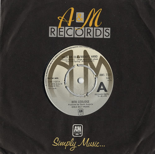 Rita Coolidge Hold An Old Friend's Hand 7" vinyl single (7 inch record / 45) UK RTC07HO481259
