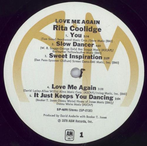 Rita Coolidge Love Me Again vinyl LP album (LP record) US RTCLPLO826226