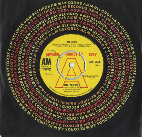 Rita Coolidge My Crew 7" vinyl single (7 inch record / 45) UK RTC07MY482997