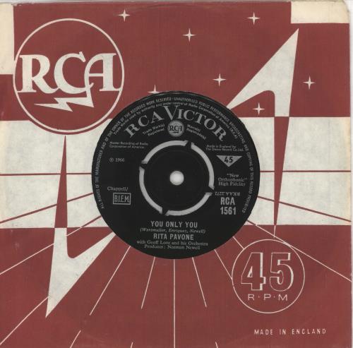 Rita Pavone You Only You 7" vinyl single (7 inch record / 45) UK R6T07YO749755