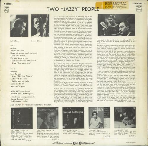 Rita Reys Two Jazzy People vinyl LP album (LP record) Dutch R7ULPTW806145