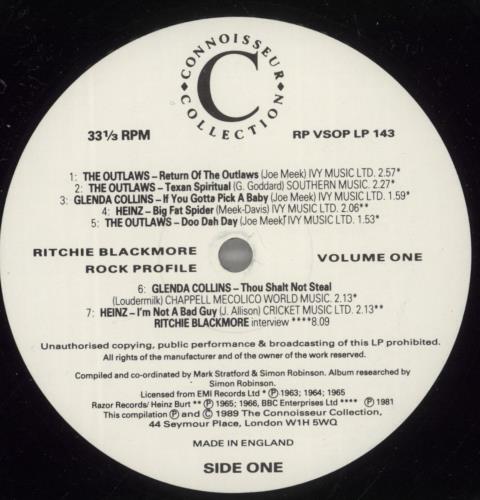 Ritchie Blackmore Rock Profile - Volume One 2-LP vinyl record set (Double LP Album) UK RBM2LRO521072