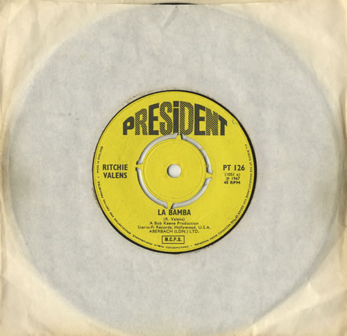 Ritchie Valens La Bamba 7" vinyl single (7 inch record / 45) UK VLN07LA473549
