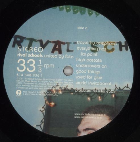 Rival Schools United By Fate vinyl LP album (LP record) US RVHLPUN870464