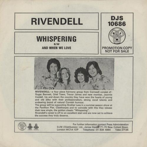 Rivendell Whispering 7" vinyl single (7 inch record / 45) UK RV-07WH761779