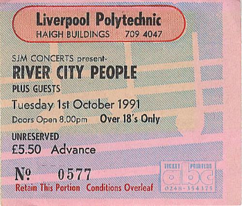River City People Liverpool Polytechnic concert ticket UK RCPTILI384913