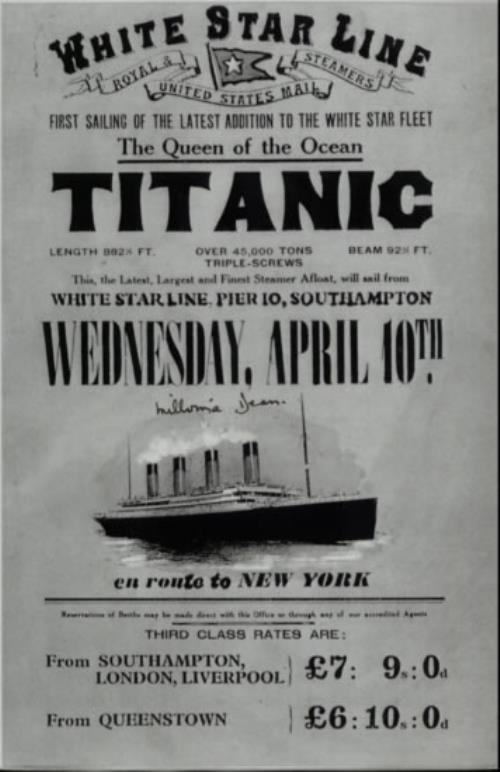 RMS Titanic Reproduction Of White Star Line Poster - Autographed memorabilia UK R9SMMRE603430