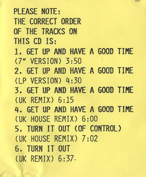 Rob Base & DJ E-Z Rock Get Up And Have A Good Time CD single (CD5 / 5") US EZBC5GE437156