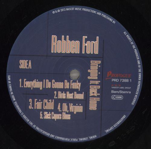 Robben Ford Bringing It Back Home vinyl LP album (LP record) US RBBLPBR879911