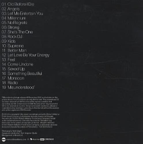 Robbie Williams Greatest Hits CD album (CDLP) Australian RWICDGR322811