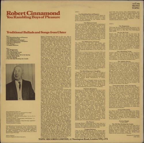 Robert Cinnamond You Rambling Boys Of Pleasure vinyl LP album (LP record) UK 2XELPYO762476