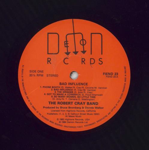 Robert Cray Bad Influence vinyl LP album (LP record) UK ROCLPBA256582