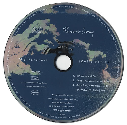 Robert Cray The Forecast (Calls For Pain) CD single (CD5 / 5") US ROCC5TH437107