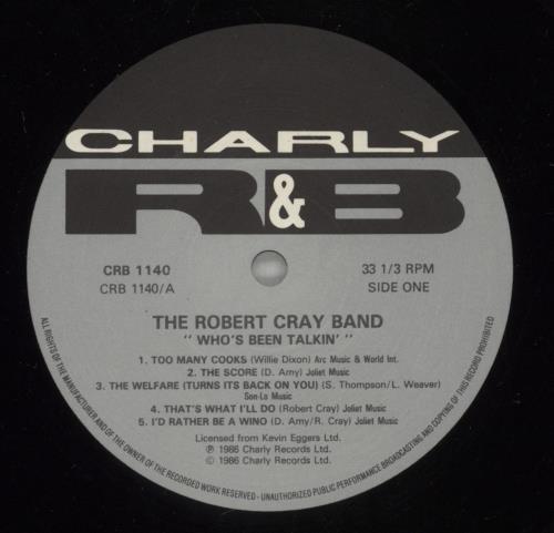 Robert Cray Who's Been Talkin' vinyl LP album (LP record) UK ROCLPWH543925