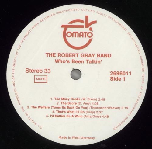 Robert Cray Who's Been Talkin' vinyl LP album (LP record) Dutch ROCLPWH879398