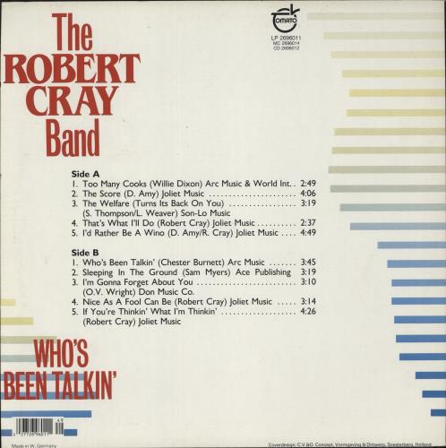 Robert Cray Who's Been Talkin' vinyl LP album (LP record) Dutch ROCLPWH879398