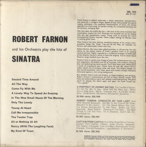 Robert Farnon Play The Hits Of Sinatra vinyl LP album (LP record) UK RFNLPPL855957