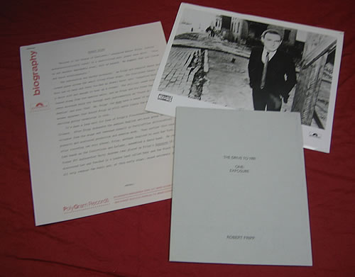 Robert Fripp The Drive To 1981 - One: Exposure media press pack US RFRPPTH341131
